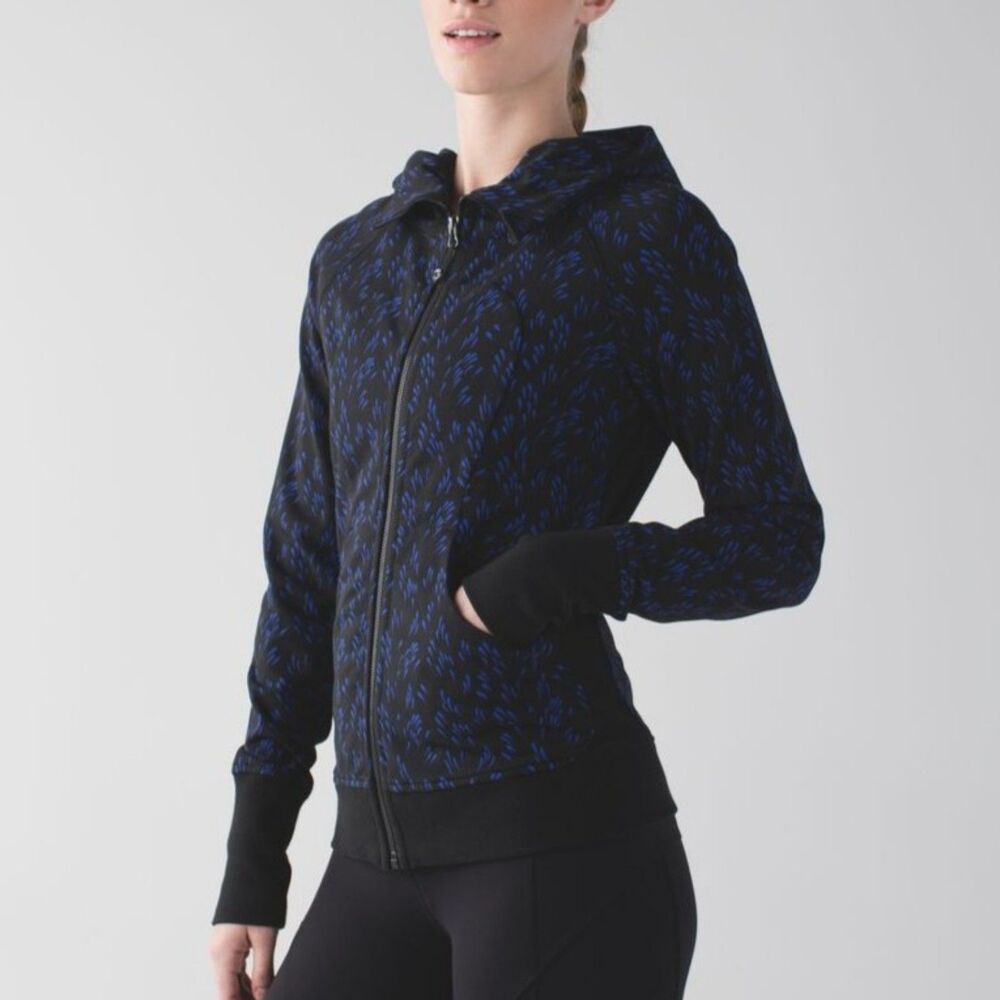 lululemon Scuba Hoodie III Size 8 Pitter Patter Black Sapphire Blue W4I17S